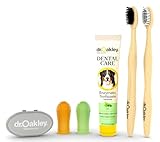 Dr. Oakley Dental Toothbrush Kit for Dogs & Cats - Finger Brush for Small Pets and Soft Brushes for Large or Older Natural and Safe Mint Flavor