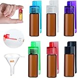 6-Pack Mini Glass Salt & Pepper Shakers with Spoon - Portable Travel Spice Dispensers, Leak-Proof, 5ml Capacity, Camping Outdoor Kitchen Accessories - Brown (6Pack)