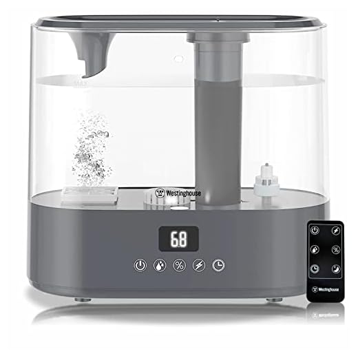 Westinghouse Humidifier and Air Purifier all in one combo with Smart Humidity Sensor Control for Bedrooms with Essential Oil Diffuser and Remote, Black