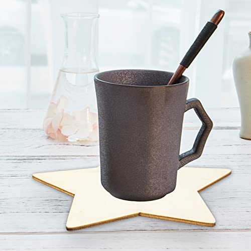 50PCS Wooden Star for Crafts, 4 Inch Unfinished Wood Pieces for Crafts, Natural Star Shape Wooden Slices Cutouts Coasters for Paint DIY Pyrograph Staining Burning Engraving Carving - Thumbnail 6