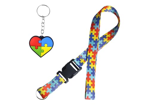 Kit Cordão + Chaveiro p/Autismo e Deficiências Ocultas (Vermelho)