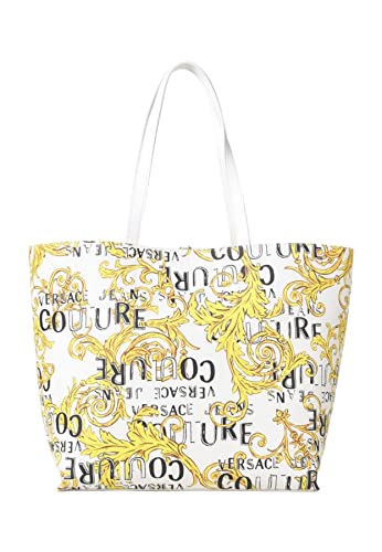 Borse Donna Bianco Shopper con fantasia Logo Couture UNI