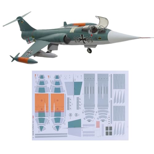 TECKEEN 1/33 Scale US F-104G Starfighter Paper Fighter Military Model Plane Model for Collection (Unassembled Kit) Model Collection