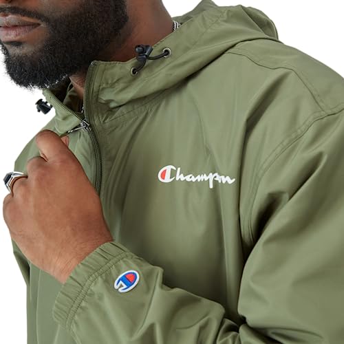 Champion Mens Packable - Solid Jacket, Cargo Olive-549369, Small Us #TOP3