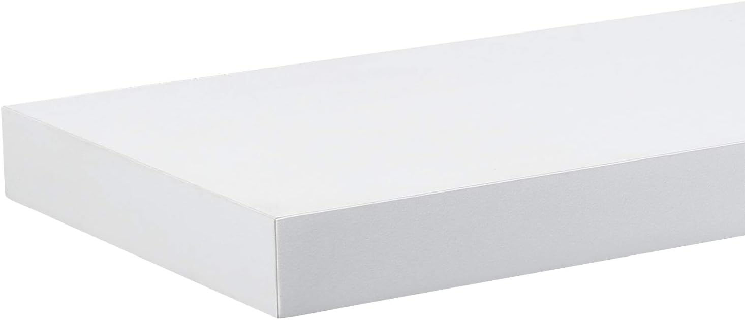 eSituro Set de 3 Estantes Flotantes de Pared Blanco, 50x23x3.8cm | Estanteria madera MDF, decoracion y almacenamiento para cocina, dormitorio y sala, balda facil de instalar, carga 10kg