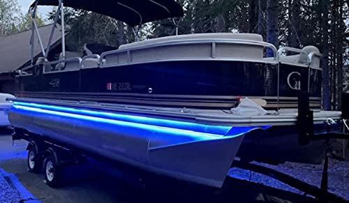 Green Blob Outdoors Pimp My Pontoon Blue Neon Style LED Boat Deck Lighting Kit with Bonus Red & Green Navigation Lights DIY Pontoon Under Deck Lighting kit for Pontoon Boats (Blue, 25) - Thumbnail 5