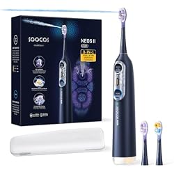 Soocas NEOS II Ultra Electric Toothbrush with Water Flosser, Midnight Blue | Flossing, brushing and oscillation for gum care and sensitive teeth, compact design, 30-day battery, travel-ready case