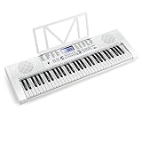 【Intelligentes 3-Stufen-Training & LED-Bildschirm】Das elektronische Keyboard mit 61 Tasten ist ein perfektes Geschenk für Kinder und Anfänger, da es über intelligente 3-Stufen-Trainingsmethoden verfügt, die ihnen helfen, sich allmählich mit dem Klavier vertraut zu machen. Währenddessen zeigt der klare LED-Bildschirm korrekte Notizen an, denen Kinder leicht folgen können. Außerdem können Sie Ihr Musikbuch oder Tablet zur bequemen Verwendung auf den Ständer stellen.