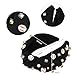 YARIEW Wide Knotted Jeweled Baseball Headband for Women Girls - Top Knot Sports Accessories for Game Day, Fan Mom, Halloween Gifts (Black)