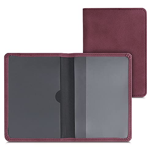 kwmobile Funda para permiso de circulación coche de cuero sintético - Con espacio para tarjetas 9.2 x 13 CM doblado - ocre oscuro