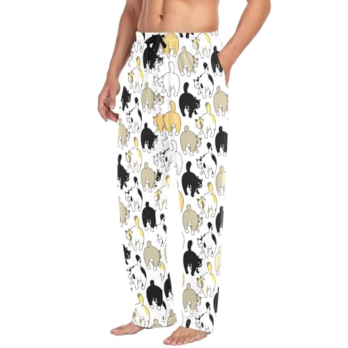 ZZKKO Pajamas Pants for Men Acoustic Guitar Music Notes Men's Pajama Bottoms 100% Cotton PJ Pants for Mens S-XXL3