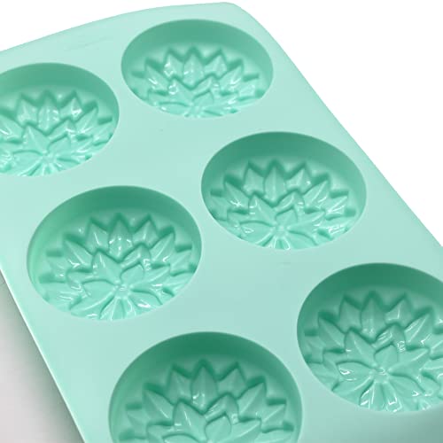 X-Haibei Round Dahlia Flower Molds Silicone Soap Bath Bomb Jello Cake Making Supplies 3Oz Per Cell Dia. 3Inch #TOP7