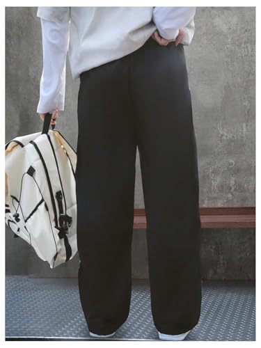 GORGLITTER Boy's Baggy Sweatpants Y2K Side Striped Wide Leg Track Pants with Pockets2