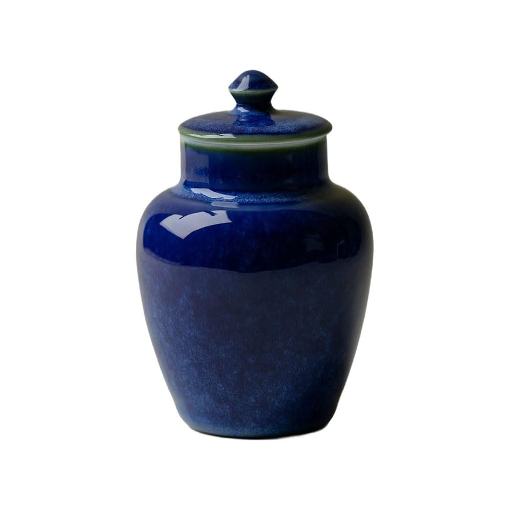 CUISGOR Tea Tin Creative Blue Glaze Sealed Mini Tea Can High-looking Ceramic Tea Canister