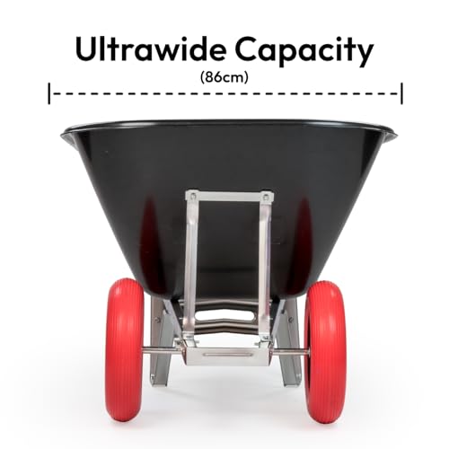 KCT 200L XL Twin Wheel Wheelbarrow Black - Heavy Duty Garden/Stable Yard/Builders Barrow with Puncture Proof Tyres 4 KCT 200L XL Twin Wheel Wheelbarrow Black - Heavy Duty Garden/Stable Yard/Builders Barrow with Puncture Proof Tyres - Image 4