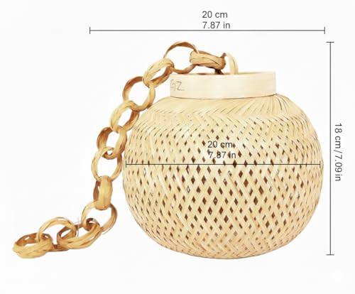 Image of Handmade Bamboo Hanging Lamp Shade | Natural Boho Pendant Ceiling Light | Eco-Friendly Bamboo Home Decor Lighting for Living Room, Bedroom, Cafe, Restaurant & Hotel And Office