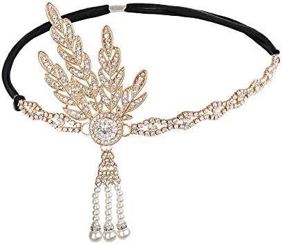 JISEN 1920s Flapper Headpiece Accessories Vintage Gatsby Art Deco Headband