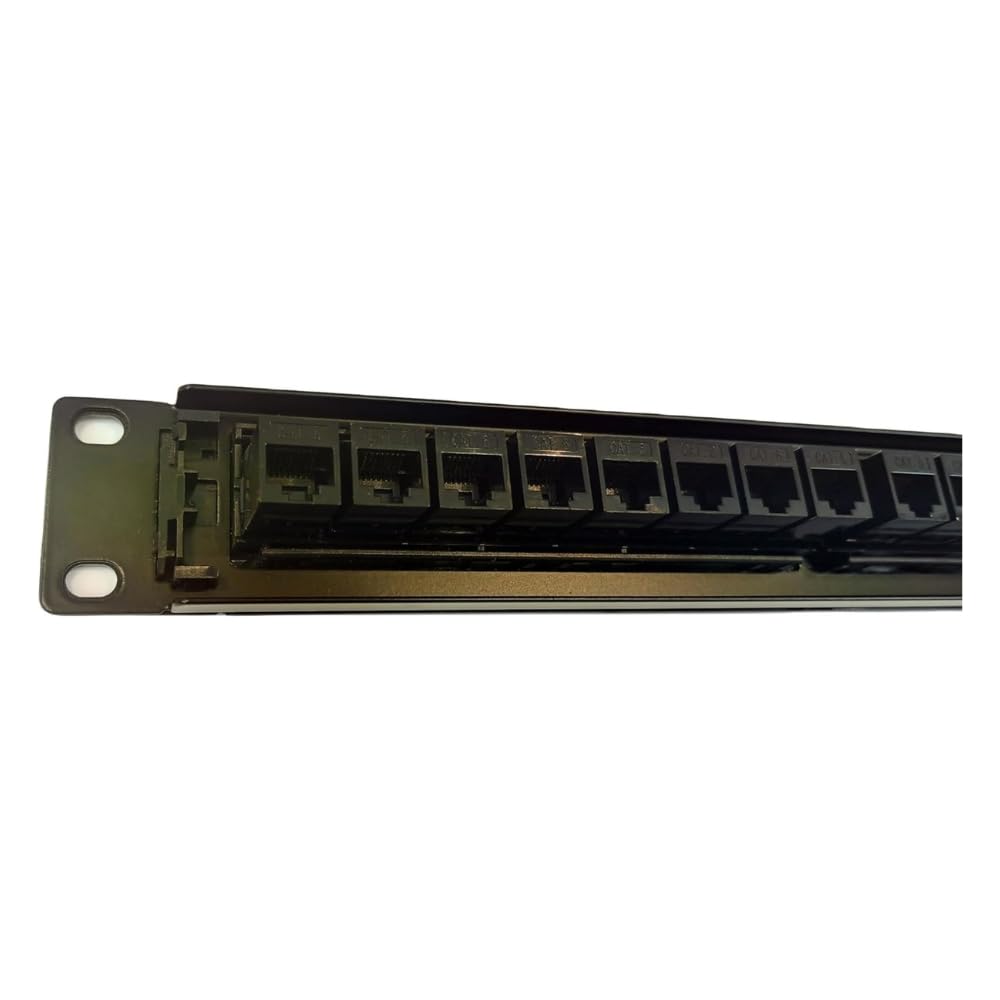 24 Port Cat6 Pass-Thru Koppler Patchpanel mit Inline-Keystone 10G Unterstützung, 48,3 cm (19 Zoll) 1U werkzeugloser Termination, einfache Installation