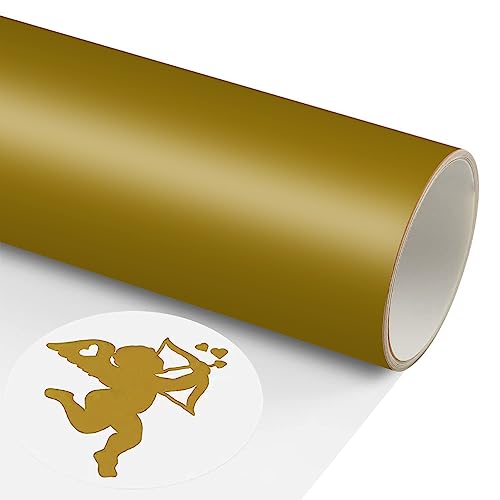 TransWonder Gold Puff Vinyl Heat Transfer - 3D Puff Heat Transfer Vinyl HTV Puff Vinyl 12" x6' for Heat Press T Shirts Compatible with Cricut Air or Maker (Gold)