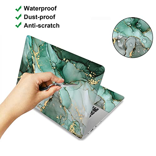 Yinuomo Marble Laptop Skin Sticker, 12/13/13.3/14/15/15.4/15.6 Inch Universal Laptop Cover Waterproof Notebook Computer Art Decal Protector, Decorative Scratch Resistant Easy To Apply (Dark Green) #TOP4