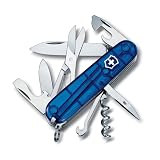 VICTORINOX(ビクトリノックス) クライマー トランスルーセントブルー スイス・アーミーナイフ 多機能 ナイフ トレッキング ハイキング 登山用品 はさみ マルチフック付き 14機能を搭載したスイス製マルチツール十徳ナイフ 【国内正規品】 1.3703.T2