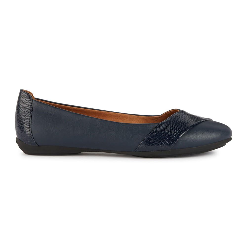 Geox Girls Ballet Flat, Navy, 4 Big Kid
