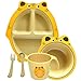 Produktbild Green World Production Kindergeschirr Set 6-teilig aus Reishülse ohne Melamin besteht aus Teller Schale Löffel Gabel Tasse und Saugnapf Spühlmaschienengeeignet Mikrowellengeeignet (Tigerchen)