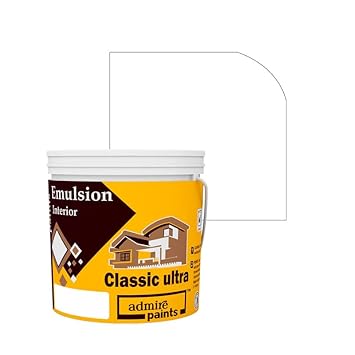 Admire Paints Classic Ultra Acrylic Waterbase Interior Emulsion Paint - Matt Finish, Excellent Hiding, Anti Bacterial, Water & Alkali Resistant, Eco Friendly Emulsion-SUPER WHITE (1Litre)