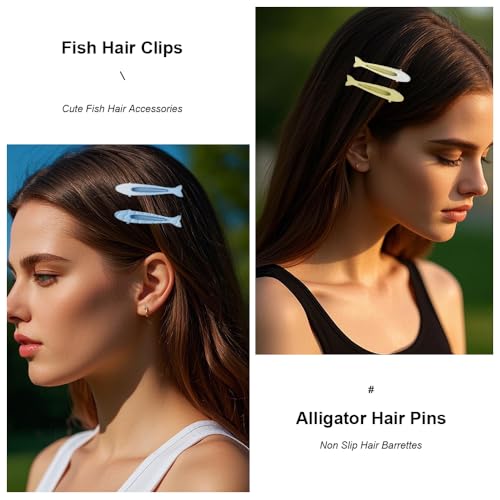 16 piezas clips de cabello pez para mujer miniatura 3