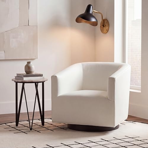 Sillón giratorio terciopelo crema miniatura 2