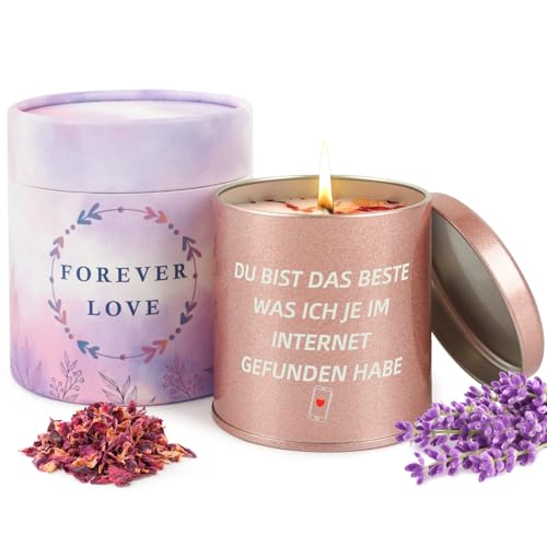 MACTING Geschenk für Sie, Lavendel Duftkerze, Liebesgeschenke für Frauen Männer Freundin Freund, Weihnachten Jahrestag Hochzeitstag Geburtstag Valentinstagsgeschenk für Ihn