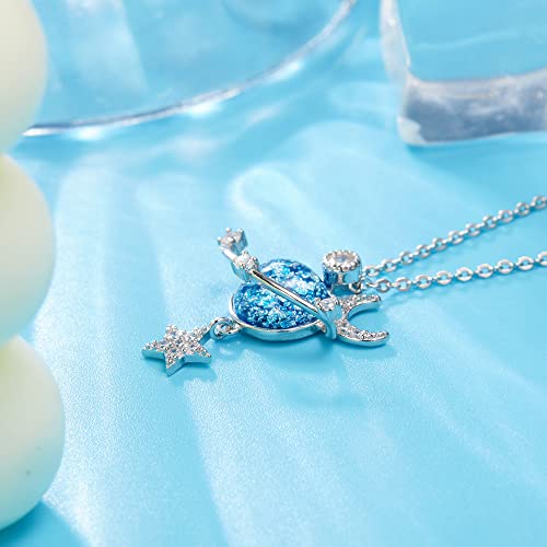 To My Beautiful Granddaughter Nceklace,Star Moon Necklace For My Daughter Cubic-Zirconia Surrounding Fantasy Planet Stars Daughter Necklaces Special Star In The Universe Necklace For Women Girls(Granddaughter) #TOP4