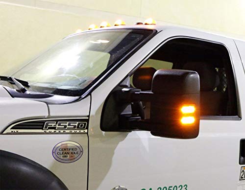 Xinctai 2PCS LED Side Mirror Marker Light Turn Signal Lamp for 2008 to 2016 Ford F250 F350 F450 F550 Super Duty Pickup Truck, Smoke Lens/Clear Lens (Clear Lens-White Light) - Thumbnail 7