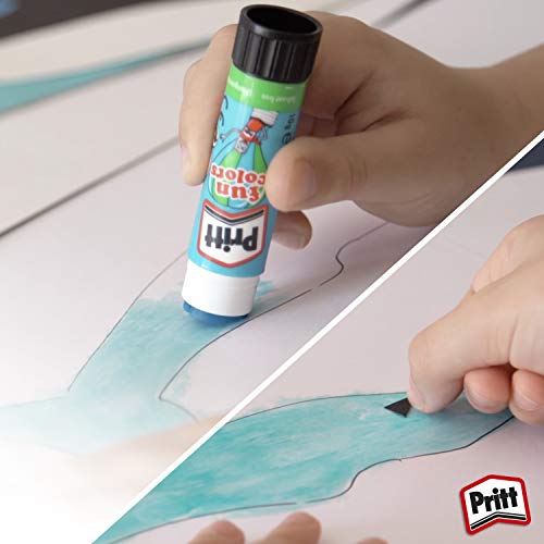 Pritt Rainbow Coloured Glue Sticks, Safe&Child-Friendly Glue for Arts & Crafts Activities, Strong-Hold adhesive for School Supplies, 96% natural ingredients, Craft glue for paper,cardboard,etc, 4x10g (Image - 6)