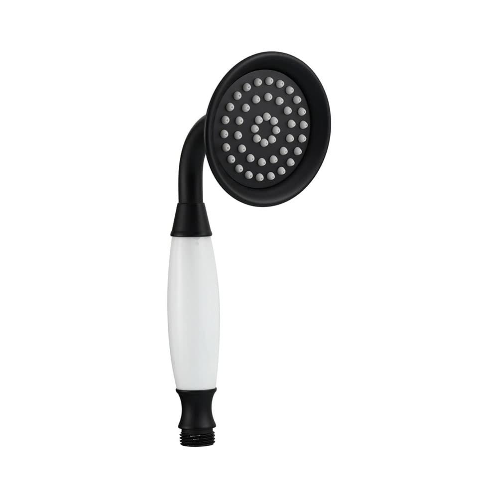 Klobvtt Retro Shower Hand Held, Vintage Rain Sprayer Telephone Shaped Brass Ceramic Shower Head, Gold Round Shower Head With 1.5 Meter Hose + Bracket, For Bathroom