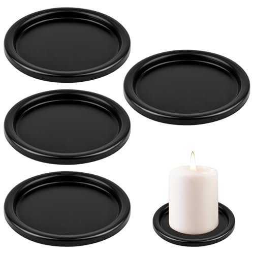 Kerzenteller, 4 Stück Kerzenständer aus Metall für Stumpenkerzen,...