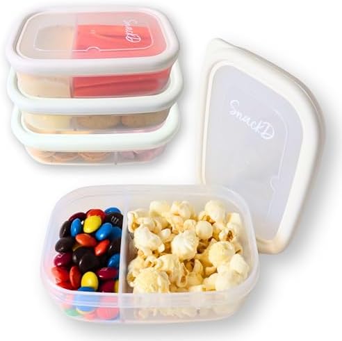 Snack Container, Small containers with lids, Snack Pack Container, Snack Box containers, Snack containers for Scholl, BPA Free, Microwave, Freezer & Dishwasher Safe.