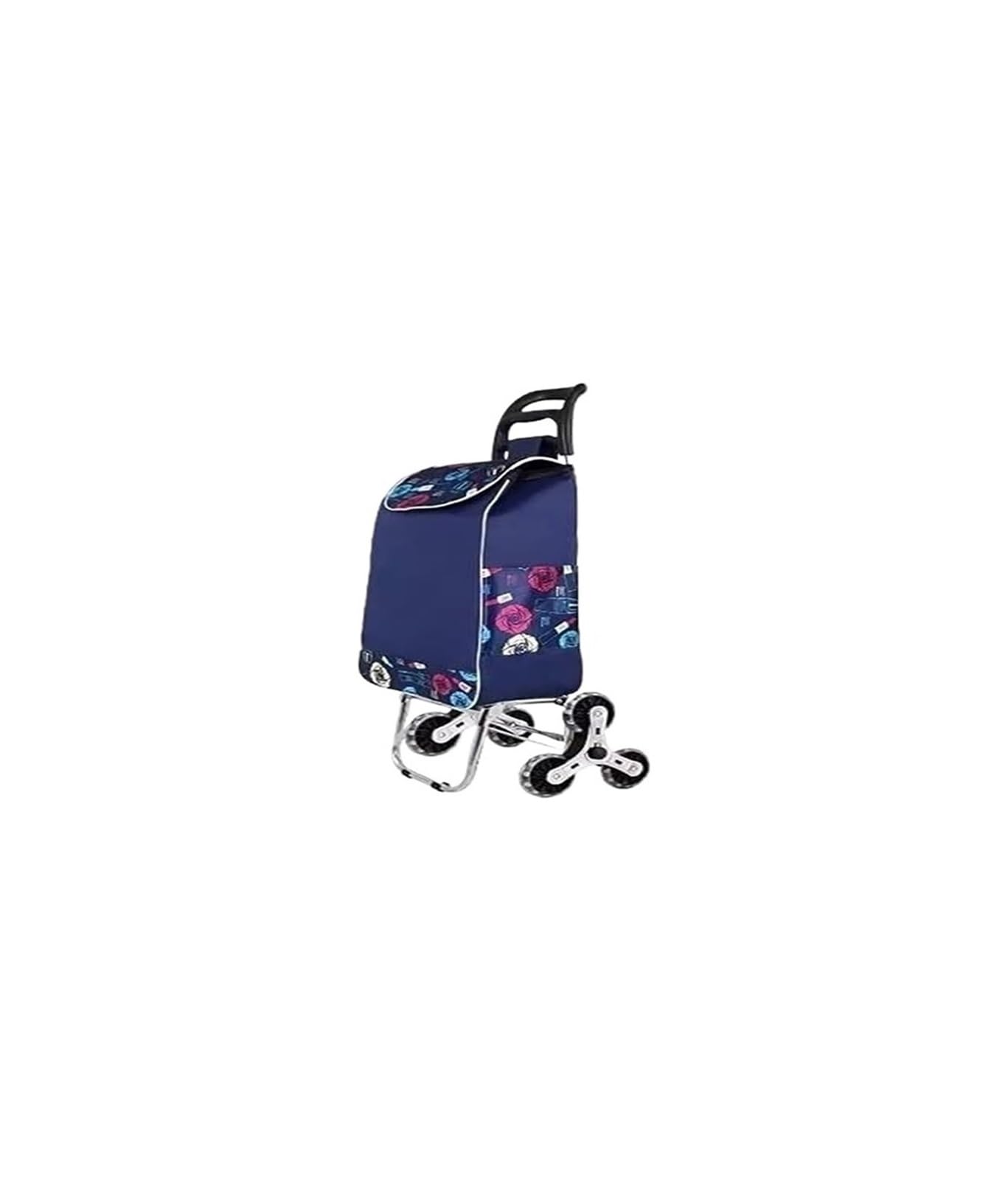 Fgjsfhrdtu Blue Portable Utility Folding Cart, Lightweight Stair Climbing Triangle Wheel
