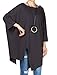 Mordenmiss Women's Solid Asymmetry Plus Size Pullover Shirt L Gray