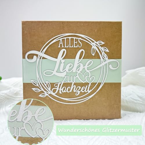 JOYEASE Geldgeschenk Hochzeit - Elegante Hochzeitsgeschenke für Brautpaar - Geldgeschenke Verpackung mit Geschenkbox Hochzeitskarte