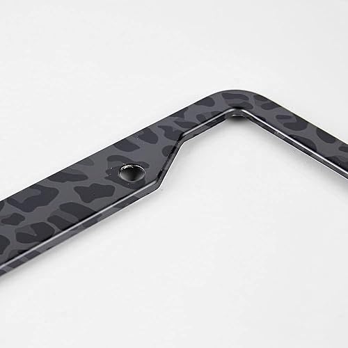 Miniatura 3 de Beabes Marco de matrícula con estampado de animales negros, soporte de placa de matrícula de leopardo, patrón de jirafa, guepardo, marco de etiqueta