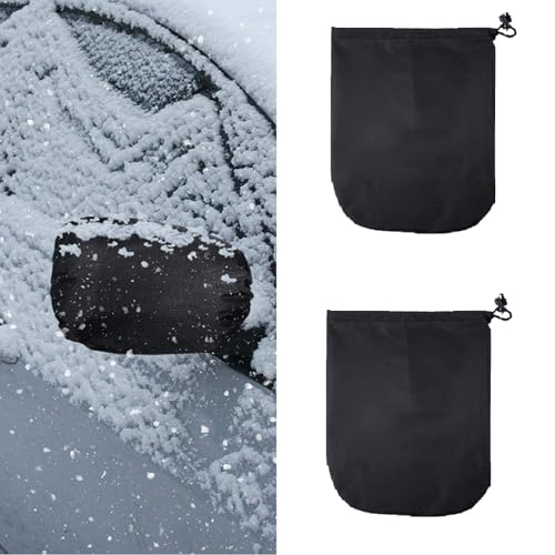 Cubierta de Espejo de Vista Lateral,Cubierta de Espejo de Coche,33×27cm Protector de Espejo Lateral,Cubierta para el Espejo Exterior,Cubierta de Protección de Retrovisor de Coche,Universal Negro,1 Par