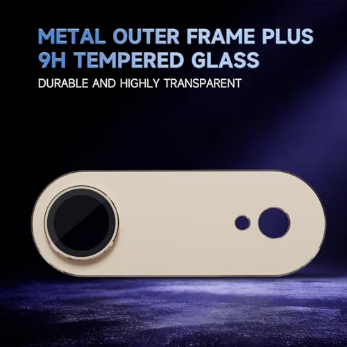 GratKit for iPhone 17 Air Camera Lens Protector, 9H Tempered Glass with Aluminum Alloy Frame Full Protective Cover, Case Friendly, Ultra HD, Night-Shot Friendly, Gold — view 2
