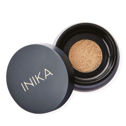 Image of INIKA Organic Mineral Powder Foundation with SPF 25 - Vegan Makeup, Natural Looking, Buildable Coverage, Flawless Radiance & Glow, Blemish Coverage, Cruelty Free, Sustainable Packaging, Trust, 8g