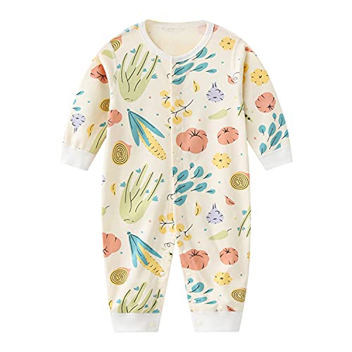 Image of Chamie Newborn Baby Boy Girl Organic Cotton Bodysuit Long Sleeve Jumpsuit 3-Pack Outfits Clothes,0-24Months