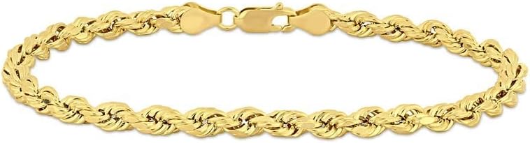 Gold Rope Chain Bracelet for Men & Women – 100% Real 10k or 14k Gold, Lightweight, Premium Craftsmanship