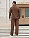 COOFANDY Mens Track Suits 2 Piece Set Relaxed Fit Leisure Loungewear Sweatsuits Athletic 1/4 Zipper with Wid Leg Sweatpants Dark Brown Coffee 2XL xxl