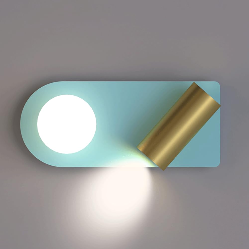 Apliques de pared modernos regulables de metal delgado con giro de 350° para iluminar tu cama