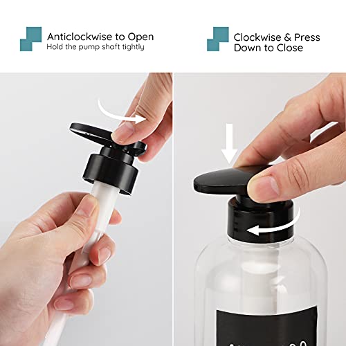 Image of Segbeauty 3pcs Refillable Shower Bottles, 500ml Each - Large Plastic Dispensers with Pump for Shampoo, Conditioner, Soap or Lotion
