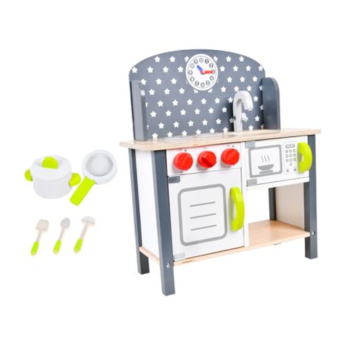 SUPVOX Adorable Wooden Kitchen Toys for Boys and Girls Play Kitchen Set Educational Plaything